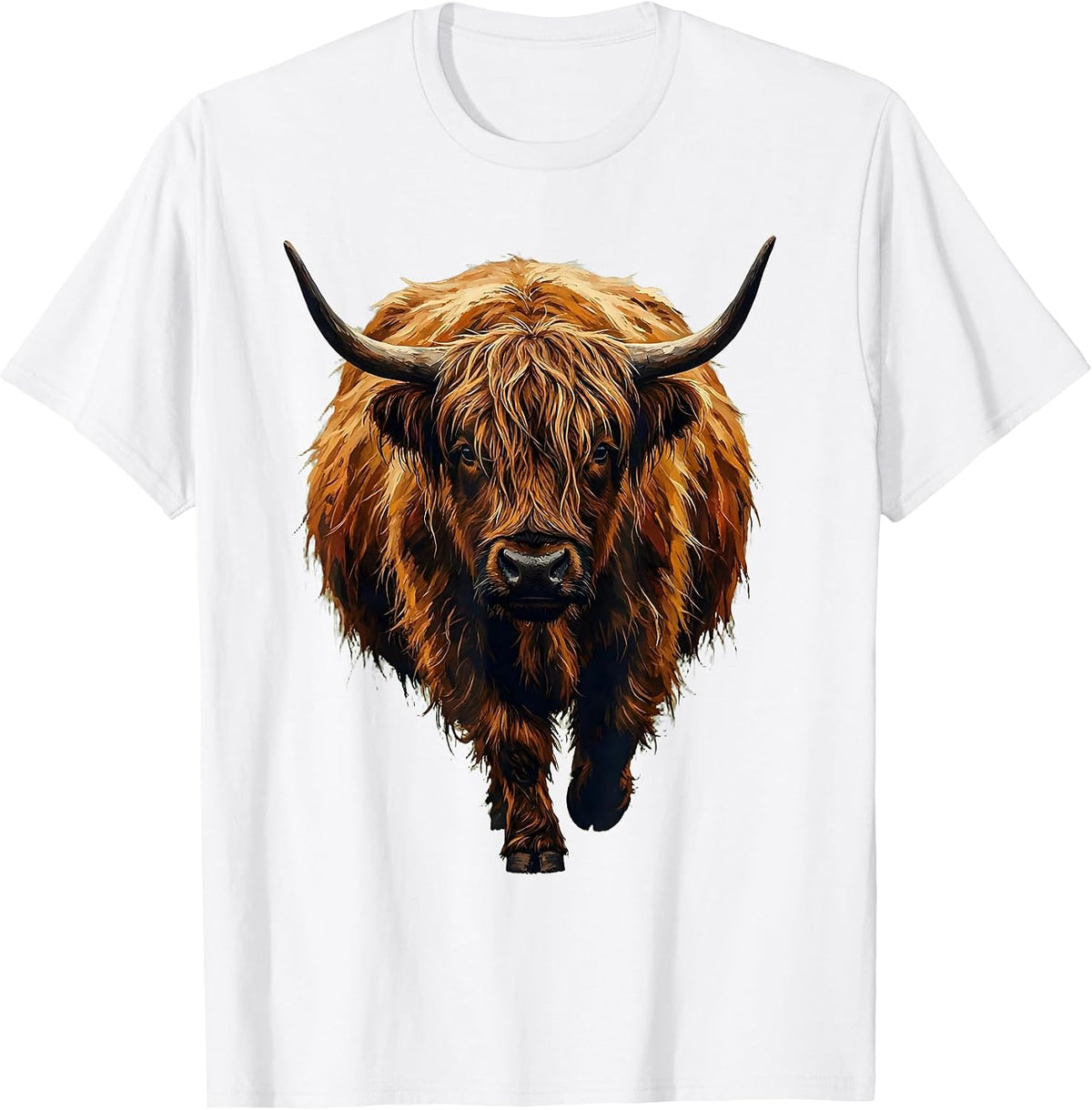 Men's Highland Cow Cute Scottish Humor Casual Wear T-Shirt - White
