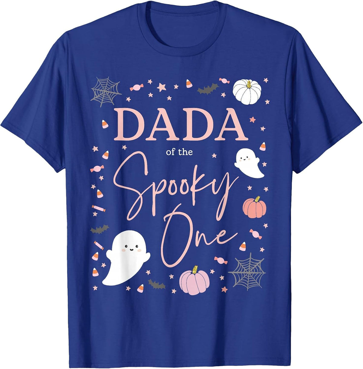 Dada of the Spooky One Girl First Birthday Pink Halloween T-Shirt - Royal Blue