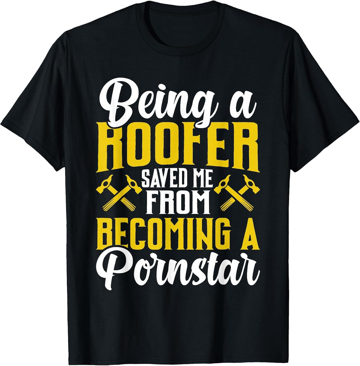 Roofer Funny Roofing Tee for Coworker Novelty T-Shirt - Black