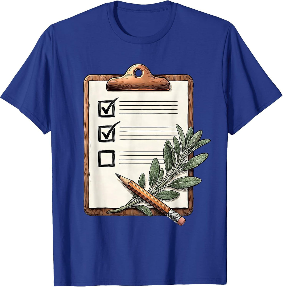 Paraprofessional Clipboard and Pencil Illustration T-Shirt - Royal Blue