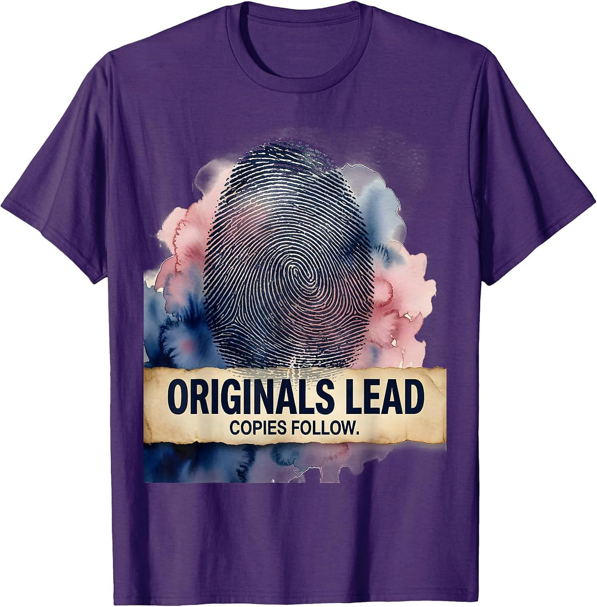 Men's Originals Lead Copies Follow Bold Statement Design T-Shirt - Purple