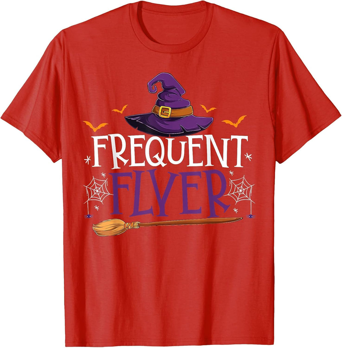 Frequent Flyer Witch Autumn Halloween Costume Women T-Shirt - Red