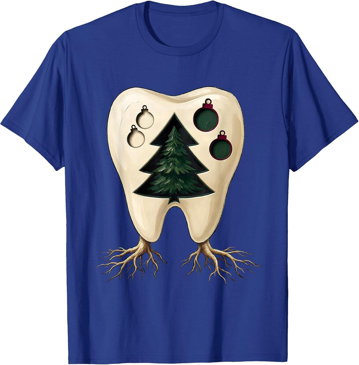 Men's Oversized Broad Tooth Christmas Dentist Dental Team Humor T-Shirt - Royal Blue