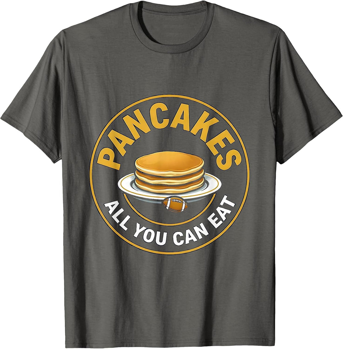 Pancakes All You Can Eat Funny Football Lineman Vintage T-Shirt - Asphalt Grey