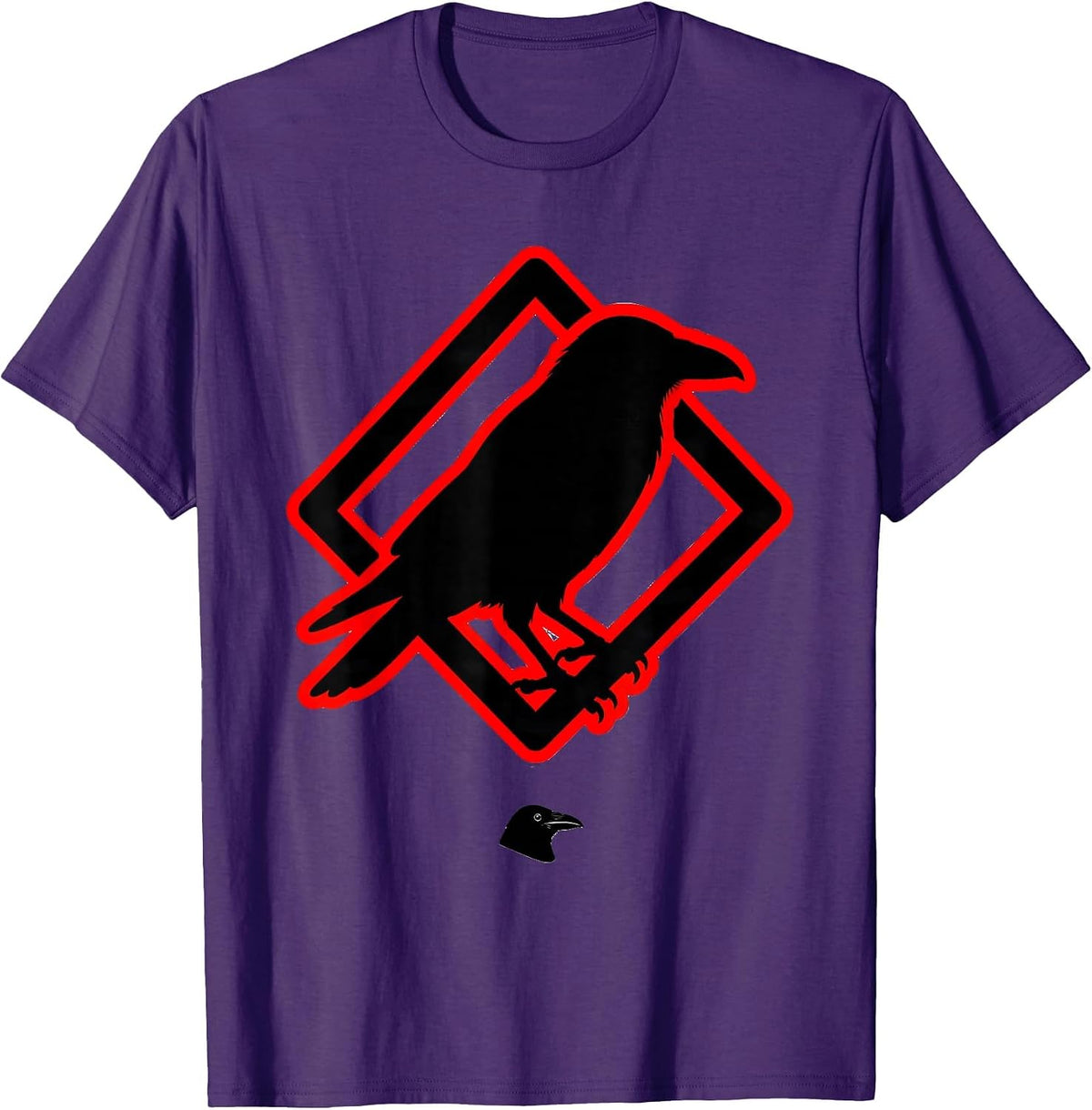 Raven Diamond Gothic Crow Humor T-Shirt - Purple