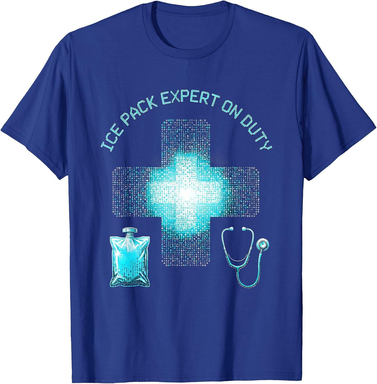 Ice Pack Expert On Duty School Nurse Design T-Shirt - Royal Blue