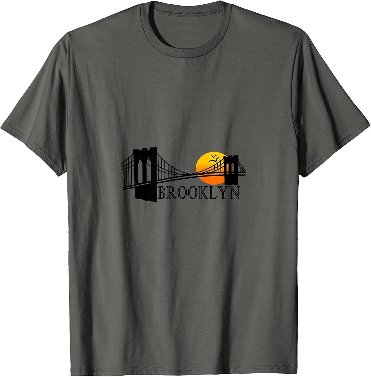 Brooklyn Bridge Sunset T-Shirt - Asphalt Grey