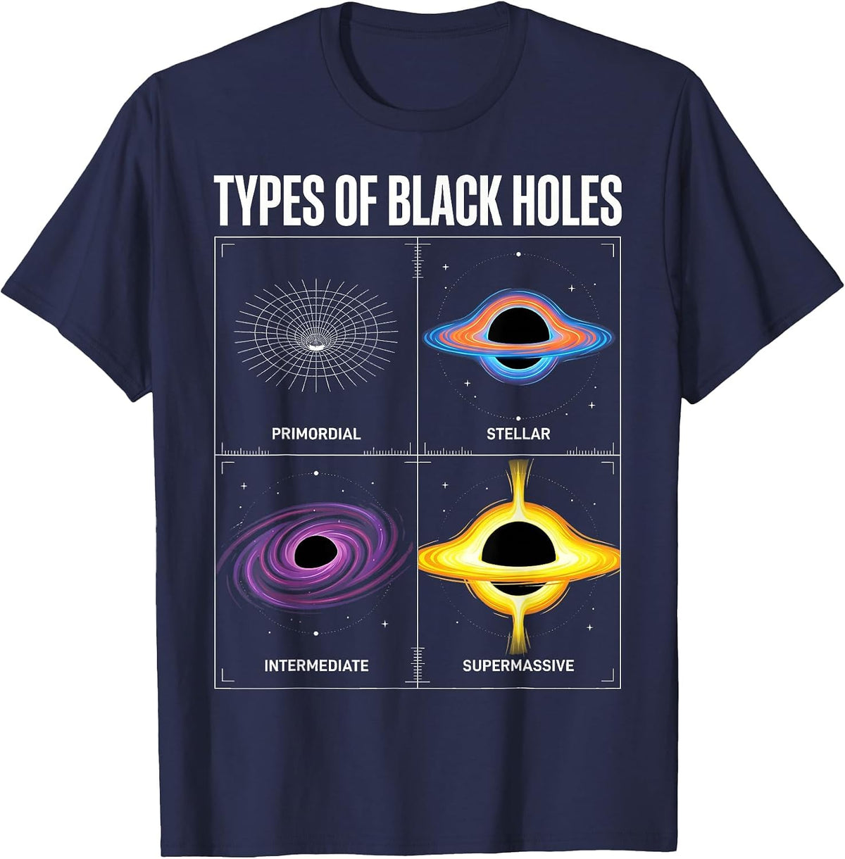 Types of Black Holes T-Shirt - Navy Blue