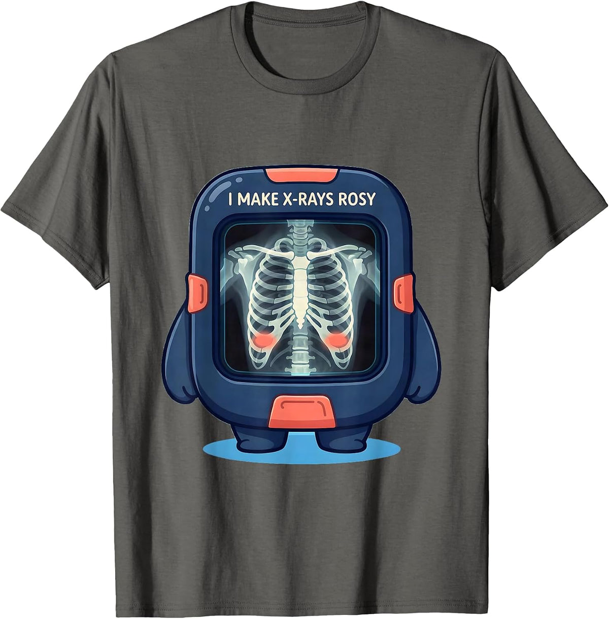 I Make X-Rays Rosy Cute Kawaii Radiology Tech Rad Tech Gift T-Shirt - Asphalt Grey