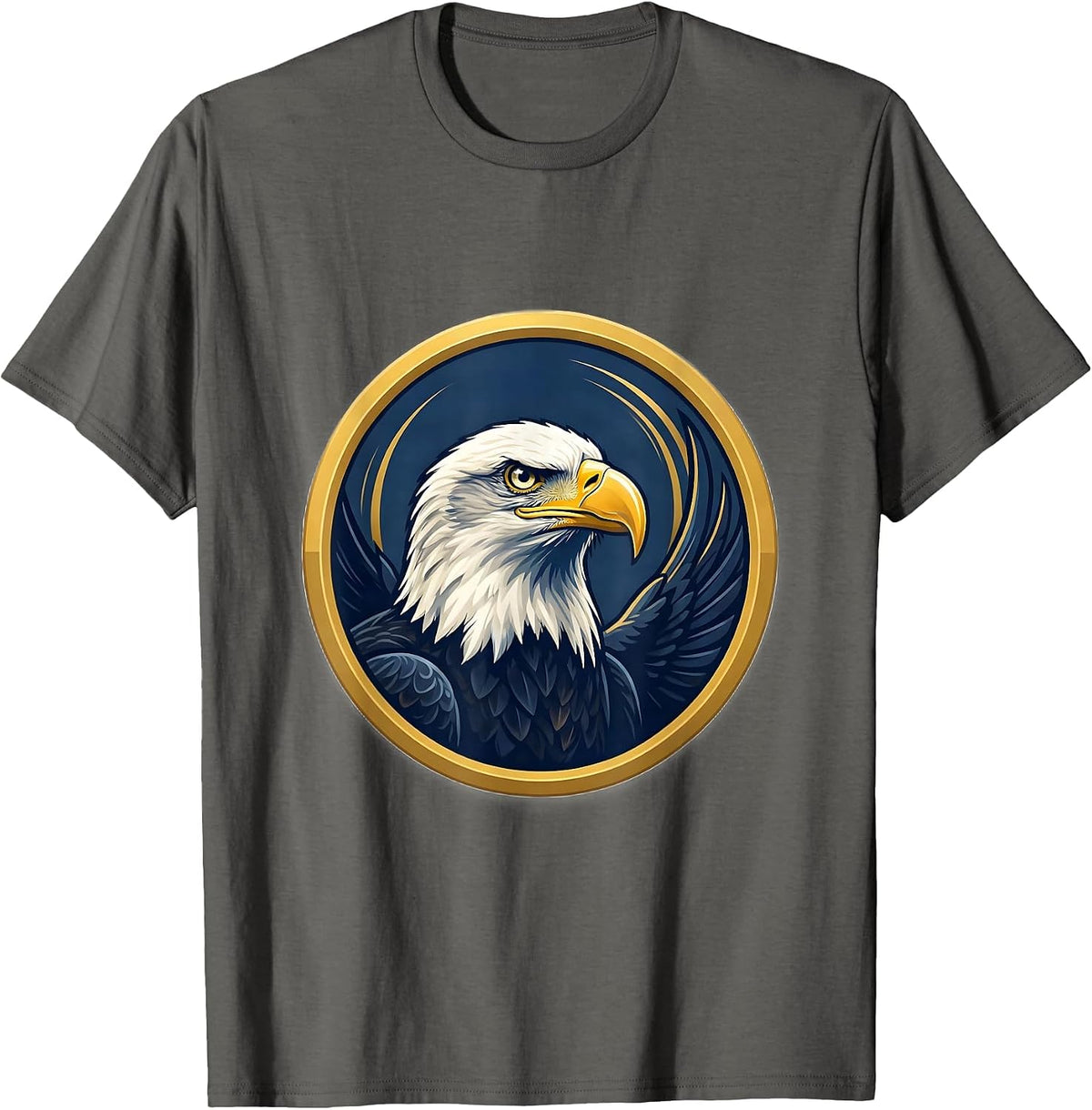 Bald Eagle Emblem Family Mascot Fan Pride T-Shirt - Asphalt Grey