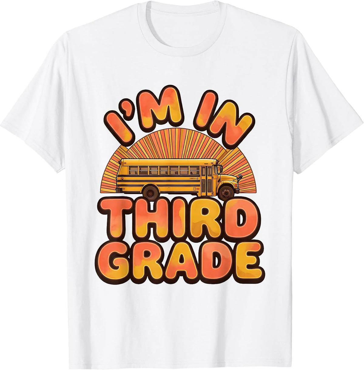 Men's I'm In Third Grade Retro 70s Tie Dye Back To School T-Shirt - White