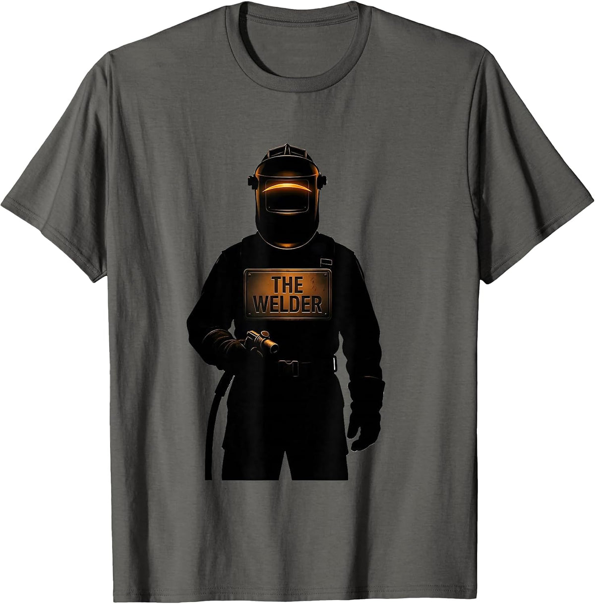 THE WELDER Silhouette Metal Worker Welding Humor T-Shirt - Asphalt Grey