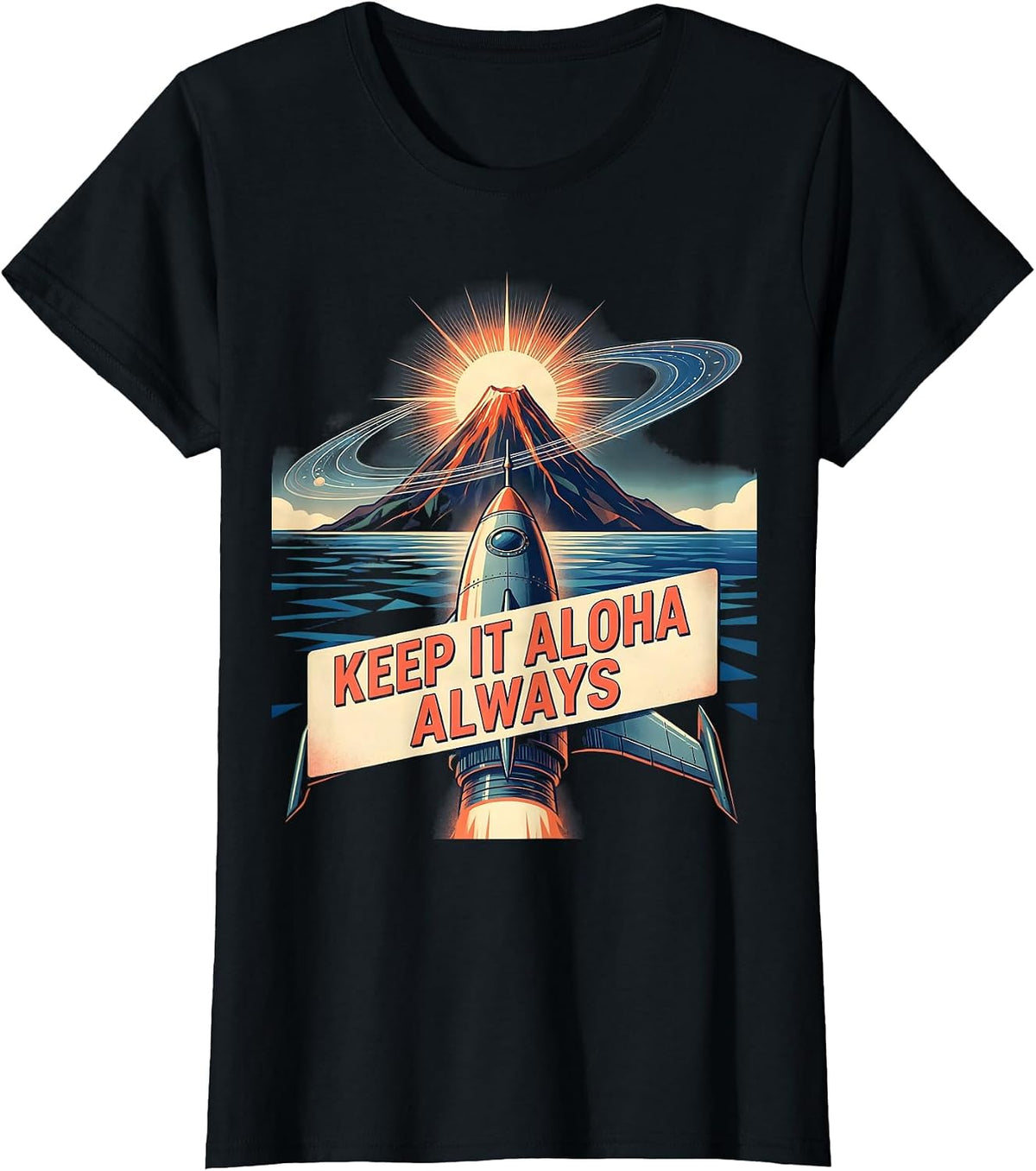 Keep It Aloha Always Hawaiian Spirit Design T-Shirt - Black