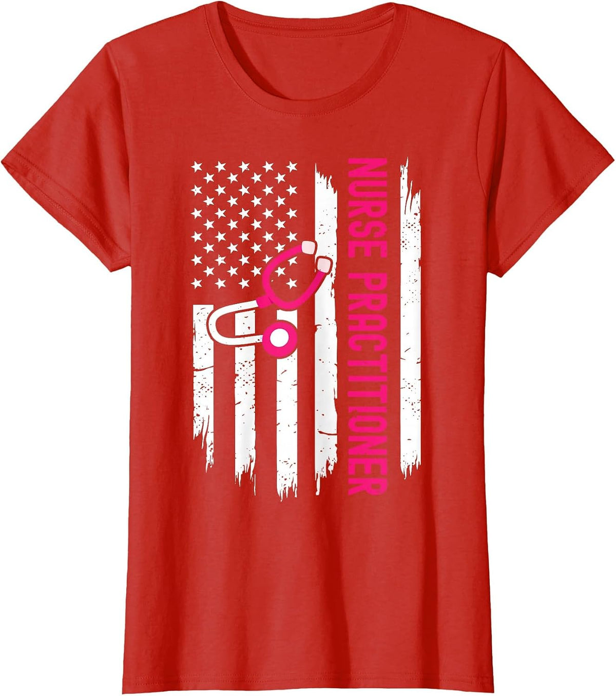 Nurse Practitioner American Flag 4th of July NP Nursing T-Shirt - Red