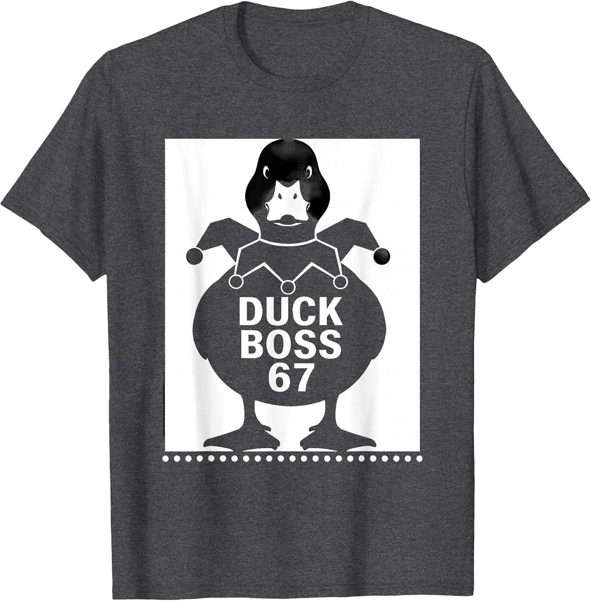 Duck Boss 67 Silhouette Mardi Gras Six Seven Meme Kids Humor T-Shirt - Dark Heather Grey