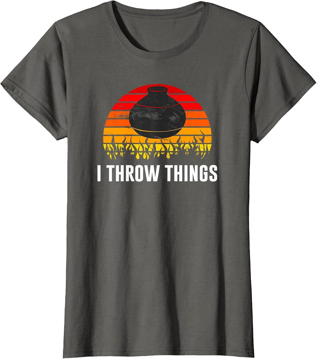 I Throw Things Pottery T-Shirt - Asphalt Grey