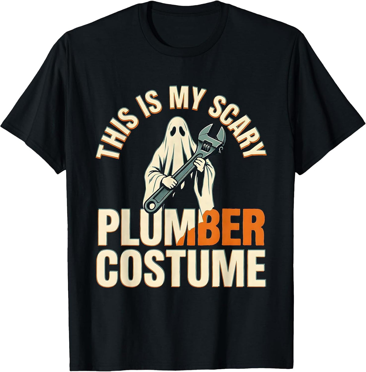 Men's This Is My Scary Plumber Costume Funny Halloween Occupation T-Shirt - Black