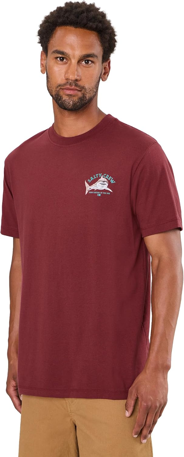 Salty Crew Men's Lurking Short Sleeve Tee - Burgundy