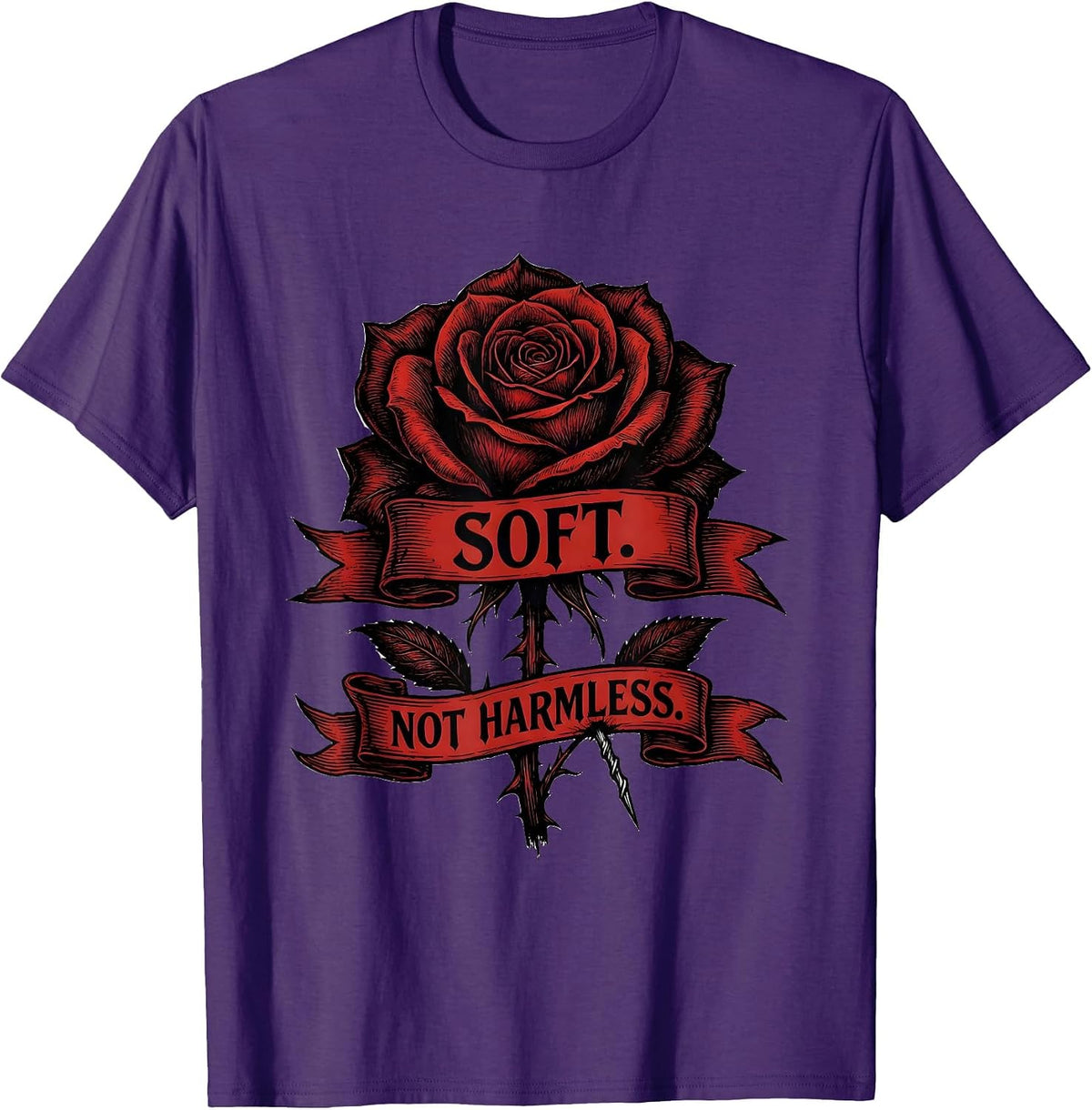 Soft. Not Harmless Gothic Dark Romance Dark Aesthetic T-Shirt - Purple