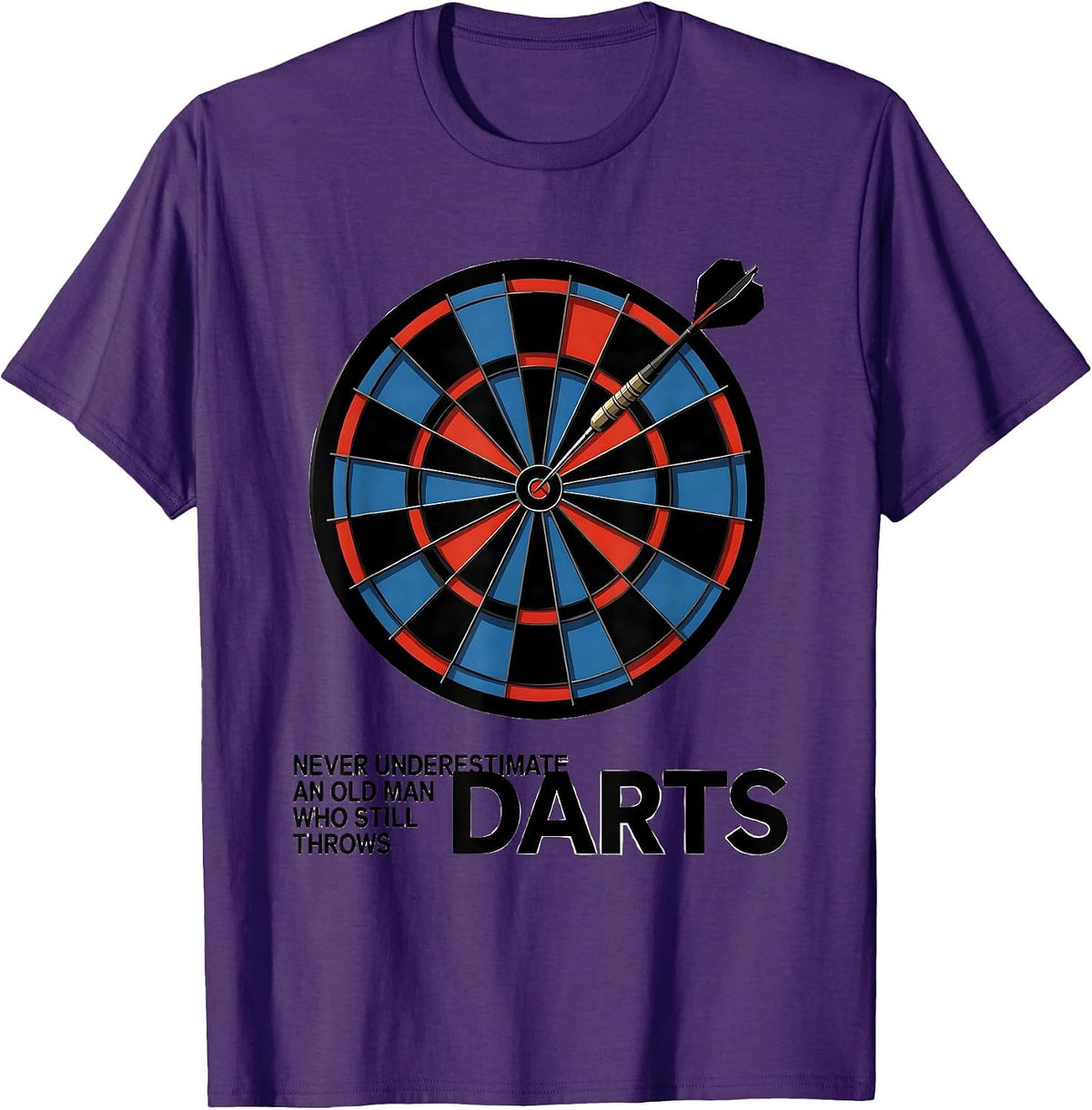 Men's Never Underestimate An Old Man Who Still Throws Darts T-Shirt - Purple