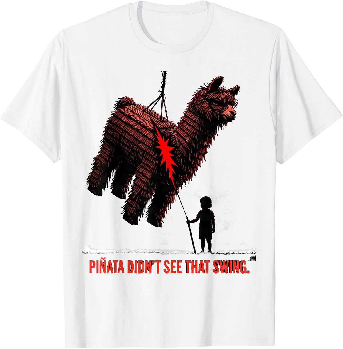 Men's Piñata Didn't See That Swing Funny Bruh Its My Birthday T-Shirt - White