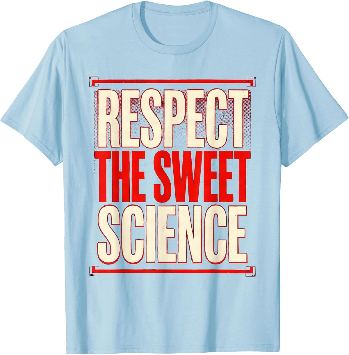 Men's Respect The Sweet Science Boxing Design T-Shirt - Baby Blue