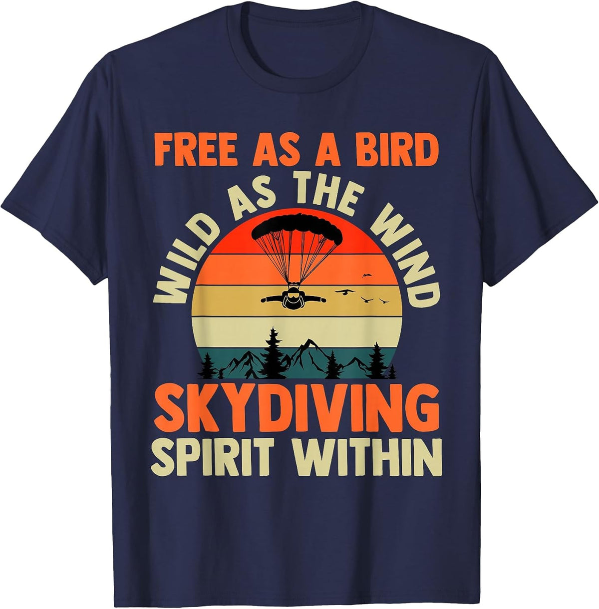 Parachuting Skydiver Skydiving T-Shirt - Navy Blue
