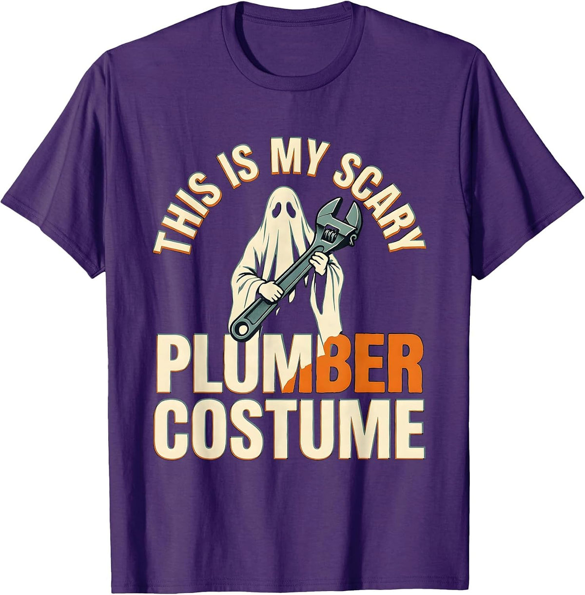 Men's This Is My Scary Plumber Costume Funny Halloween Occupation T-Shirt - Purple