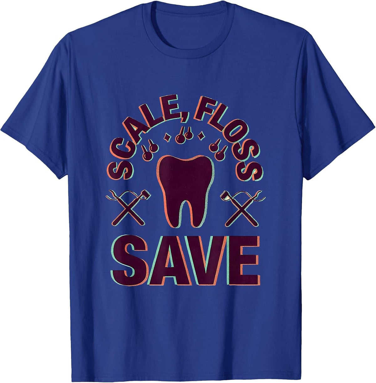Men's Scale Floss Save Funny Dental Hygienist Humor T-Shirt - Royal Blue