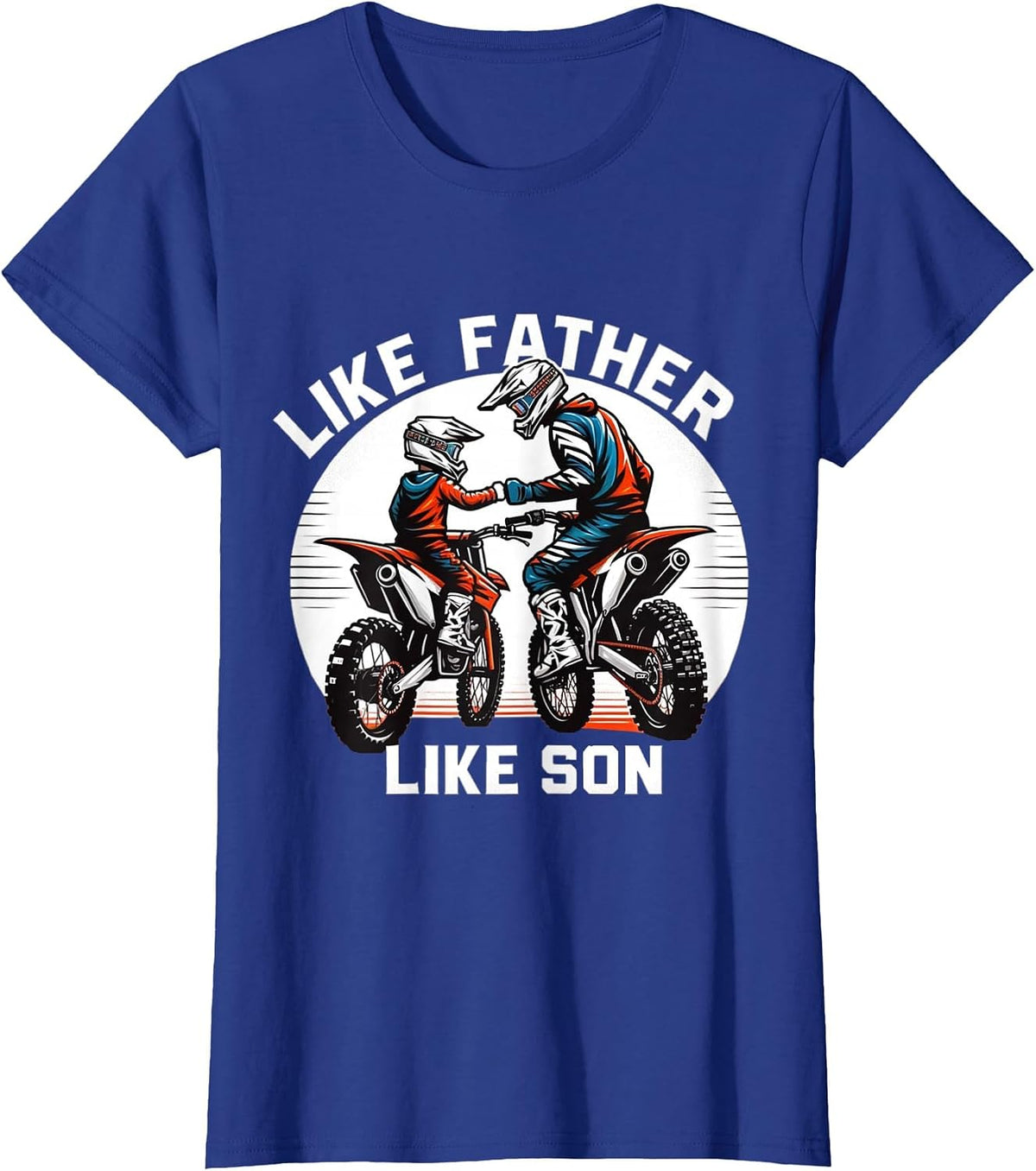 Dirt Bike Family Father Son Motocross Off-Road MX Dad Boys T-Shirt - Royal Blue