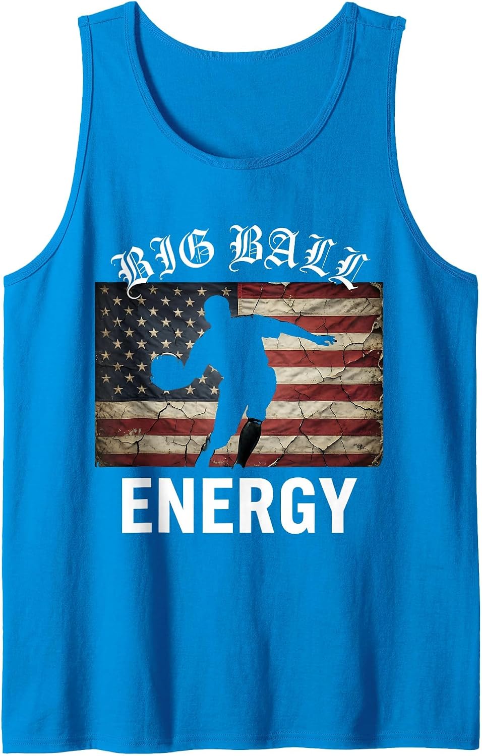 Big Ball Energy Funny Bowling Design Tank Top - Sapphire Blue
