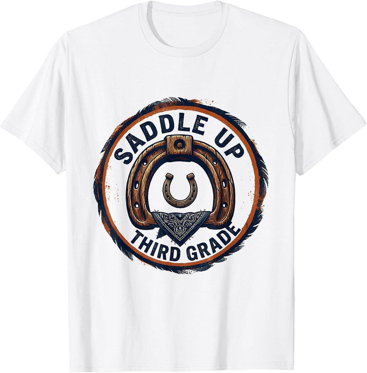 Men's Saddle Up Third Grade Western Teacher Back to School T-Shirt - White