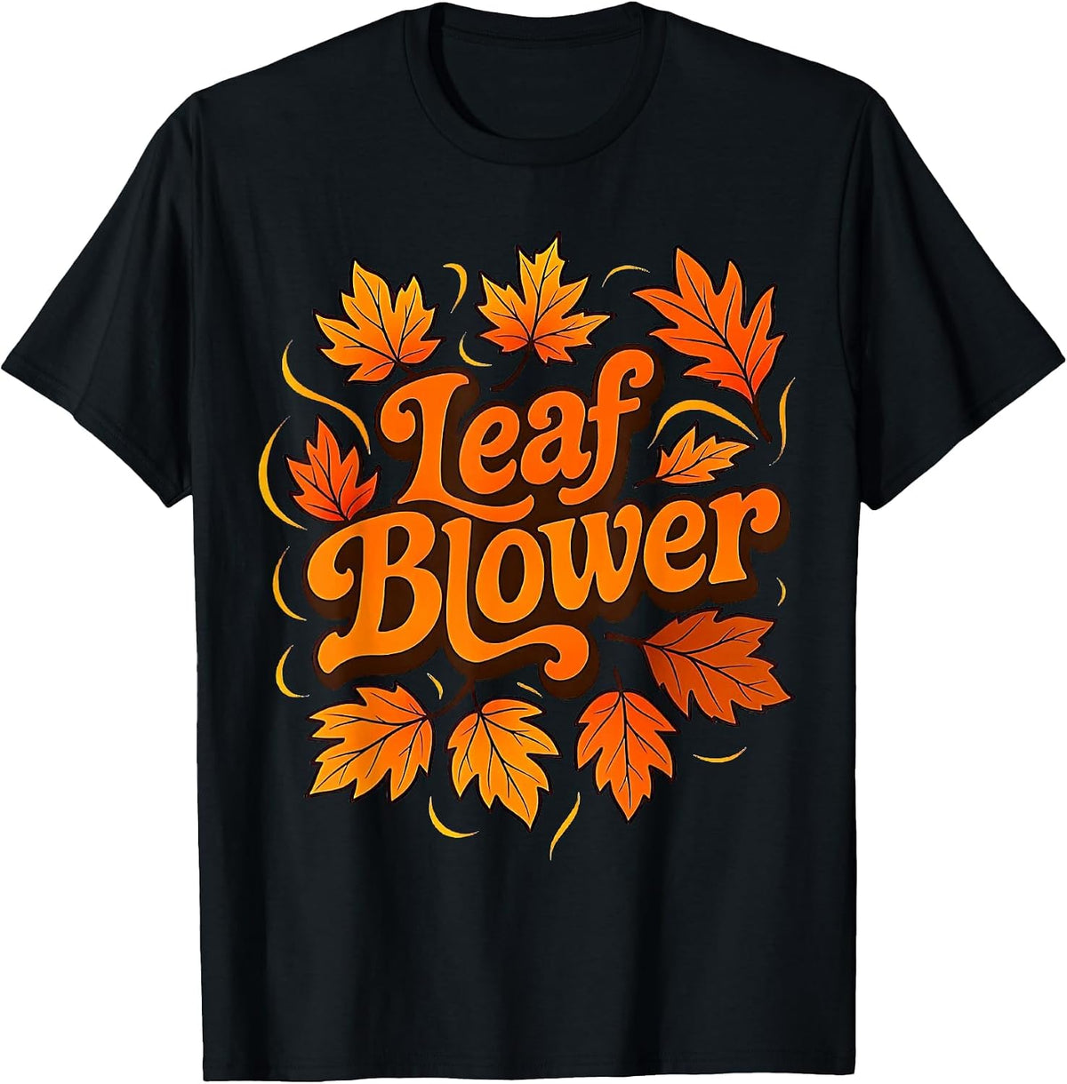 Funny Leaf Blower Fall Costume Couple Halloween Matching T-Shirt - Black