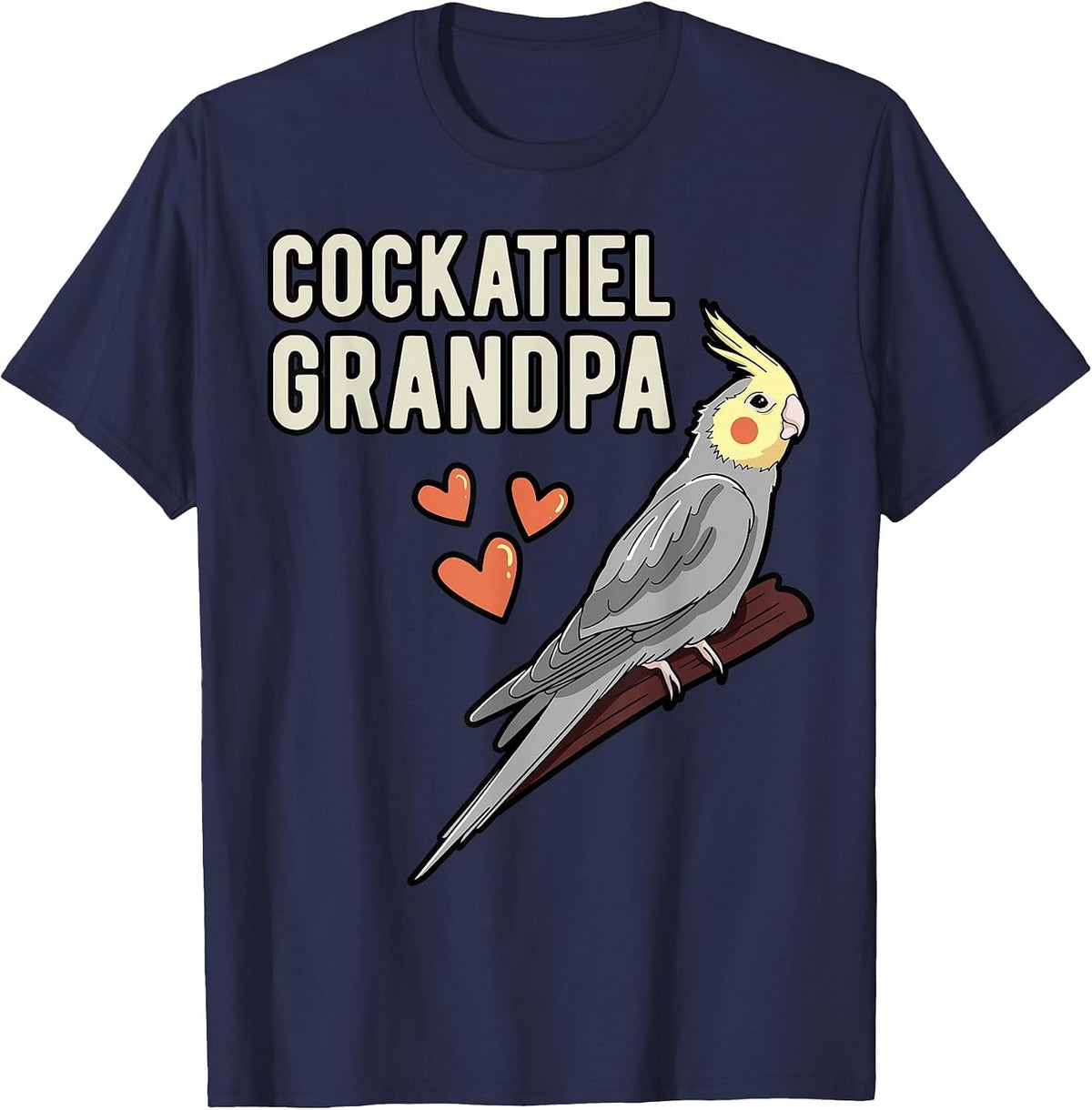 Cockatiel Grandpa Parrot Owner Grandfather Cockatoo Pet Bird T-Shirt - Navy Blue