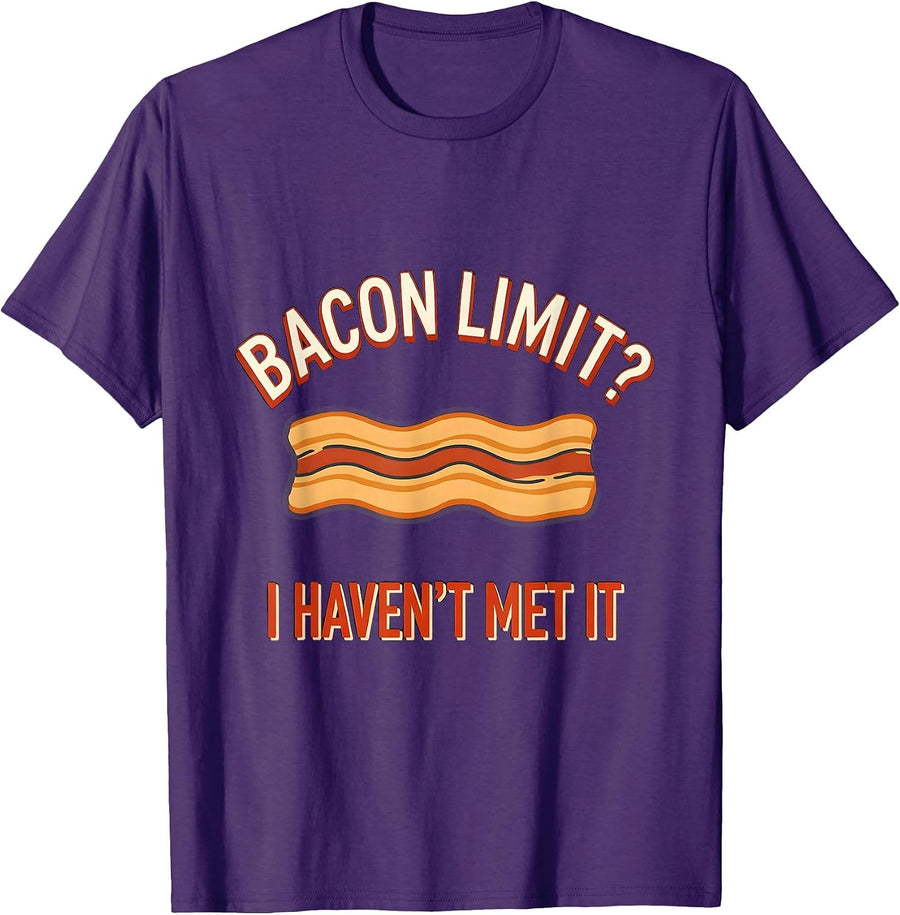 Men's Bacon Limit? I Haven't Met It Funny Bacon Lover Foodie Gift T-Shirt - Purple