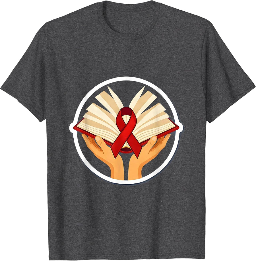 Men's Dyslexia Awareness Glowing Book Illustration T-Shirt - Dark Heather Grey