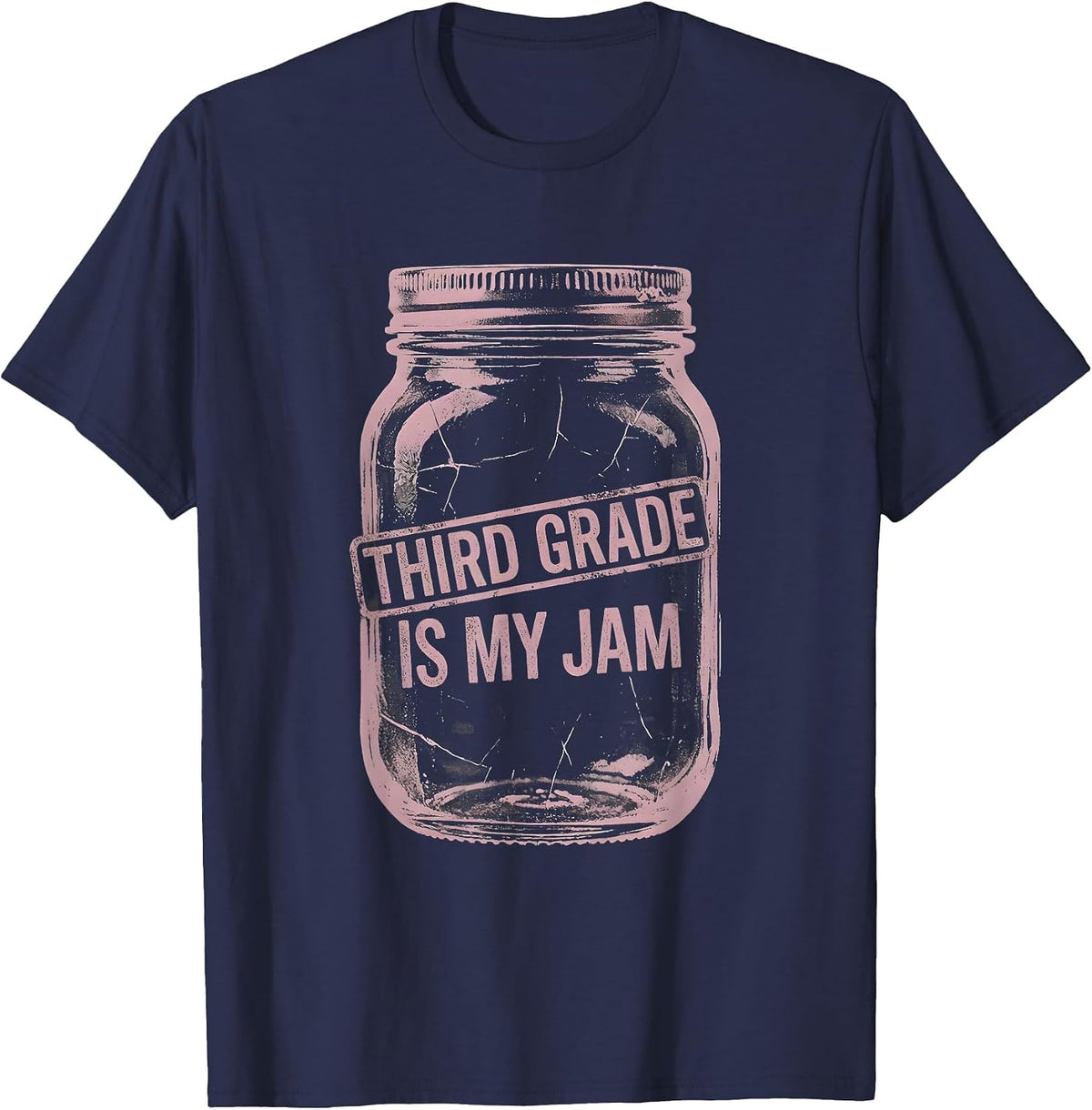 Men's Third Grade Is My Jam Teacher Design T-Shirt - Navy Blue