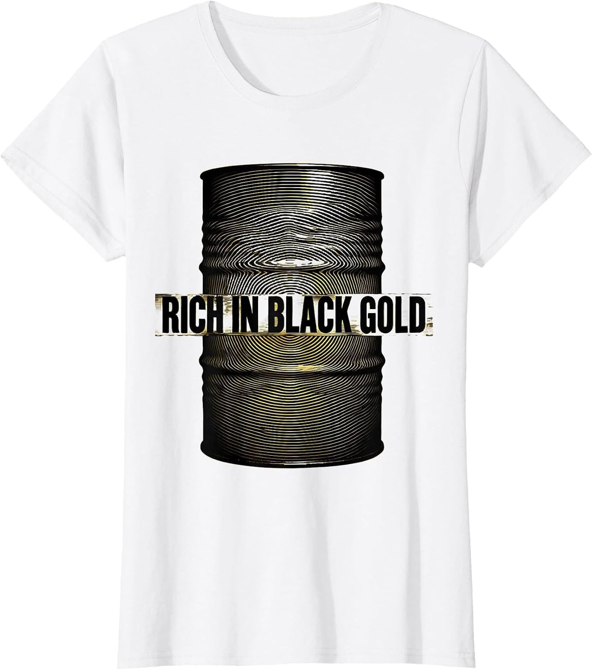 Rich in Black Gold Bold Wealth Graphic Design T-Shirt - White