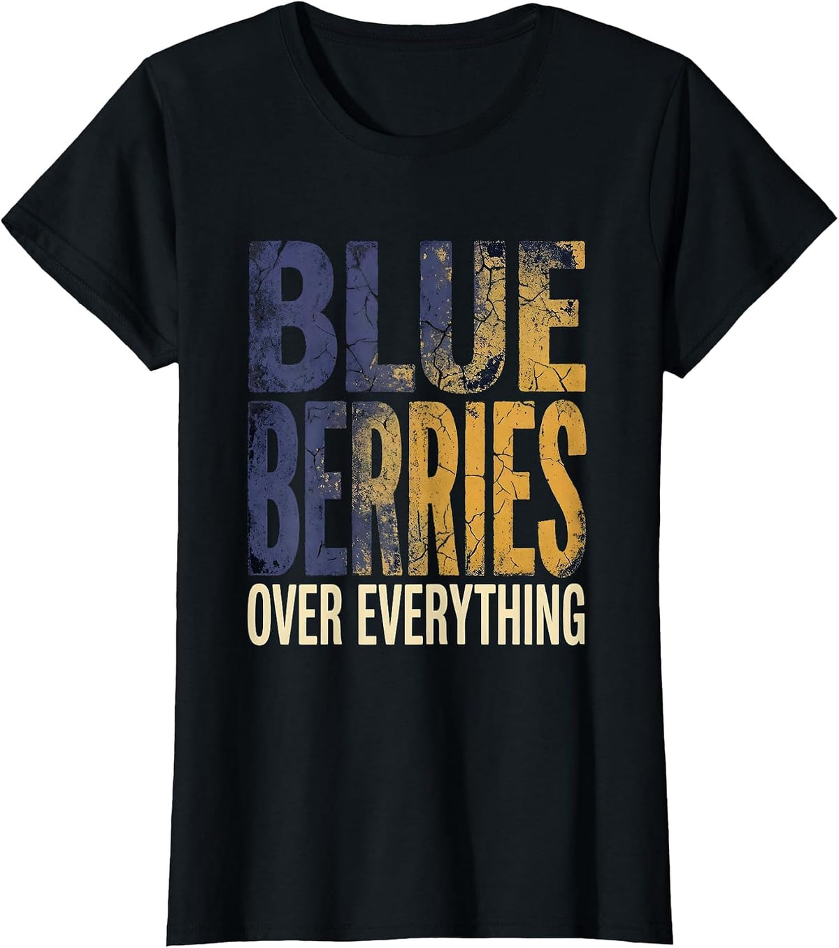 Red White and Blueberry Patriotic Design T-Shirt - Black