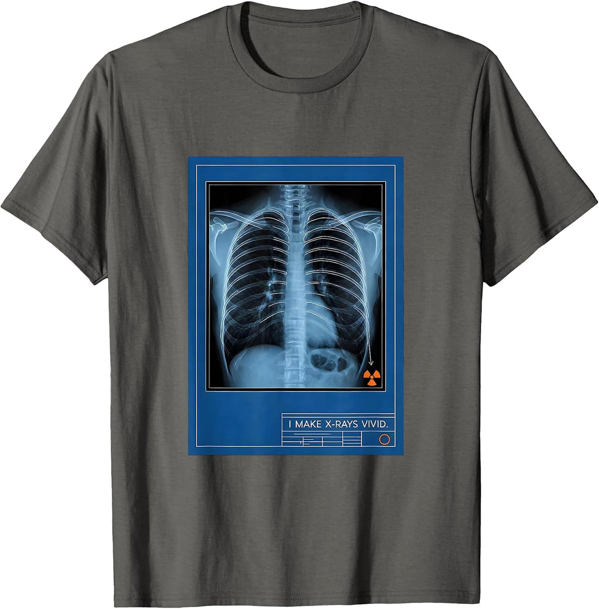I Make X-Rays Vivid Technical Blueprint Radiology Tech Rad T-Shirt - Asphalt Grey
