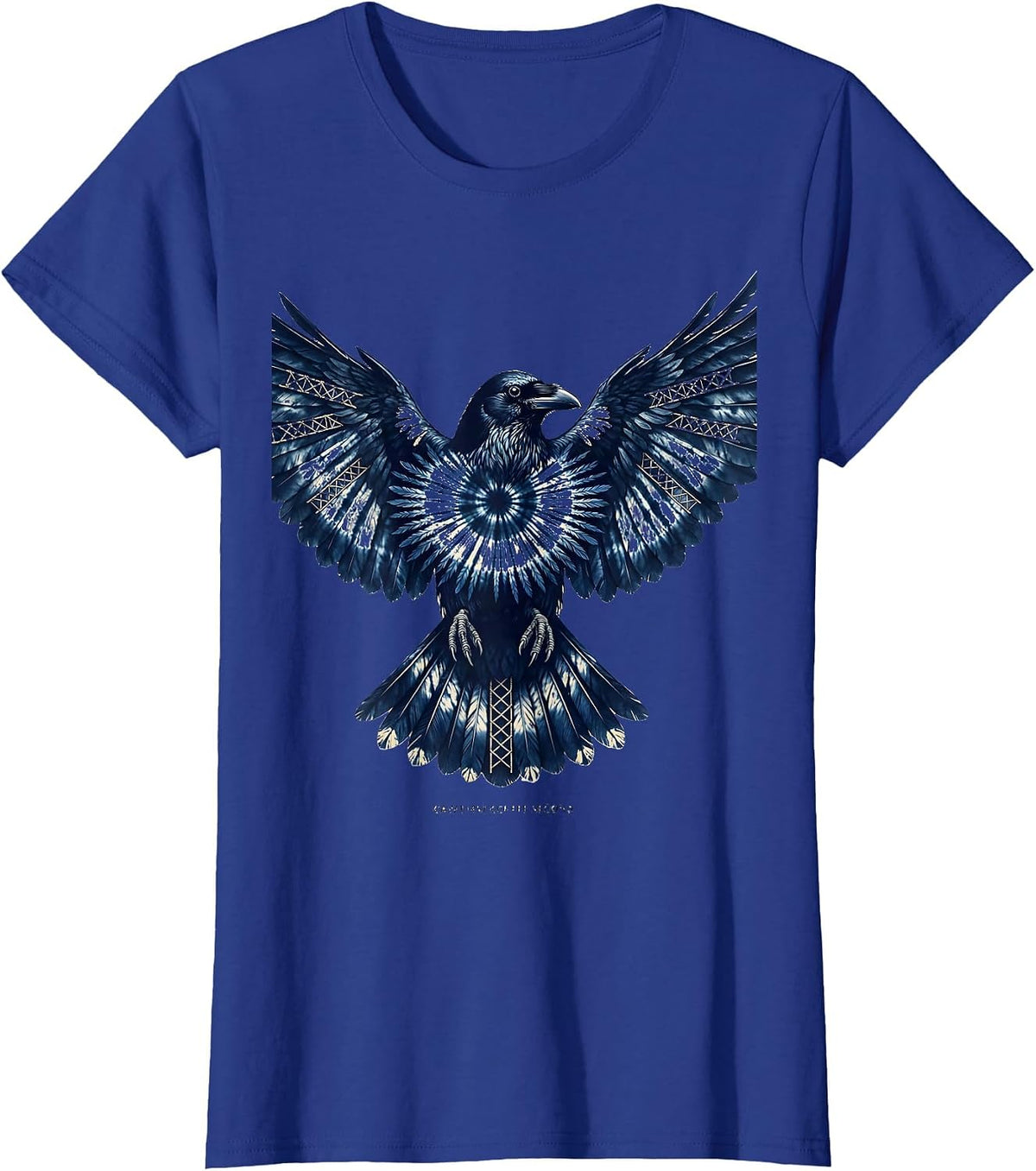 Women's Caw First Coffee Second Funny Crow Design T-Shirt - Royal Blue