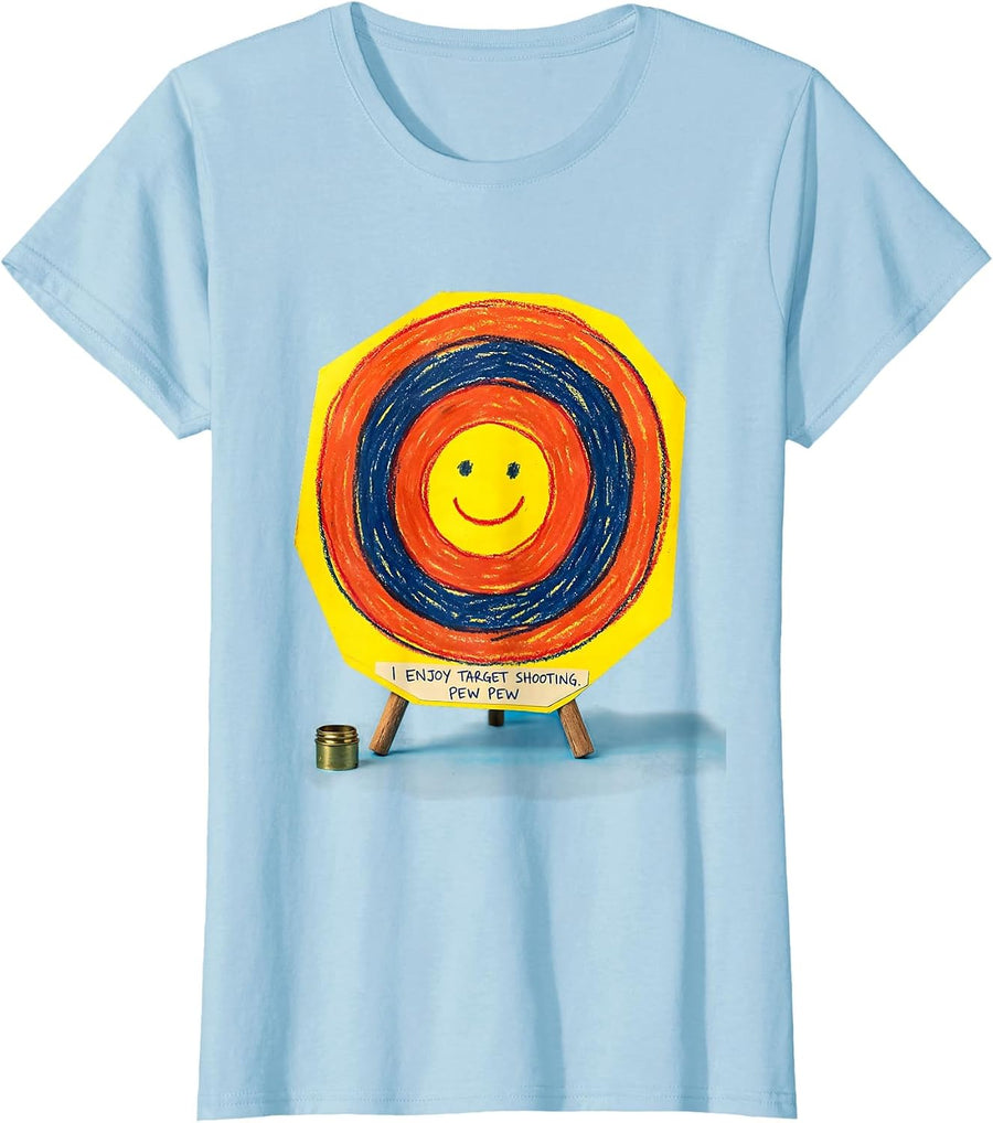 Women's I Enjoy Target Shooting Pew Pew Funny Gun Enthusiast Gift T-Shirt - Baby Blue