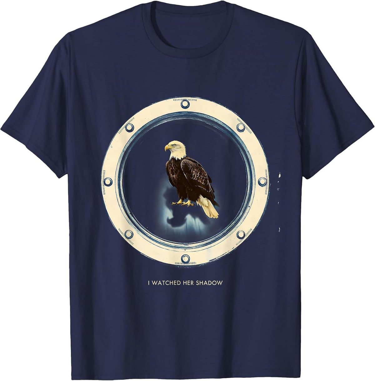 I Watched Her Shadow Memorial Bald Eagle Big Bear Lake Fan T-Shirt - Navy Blue