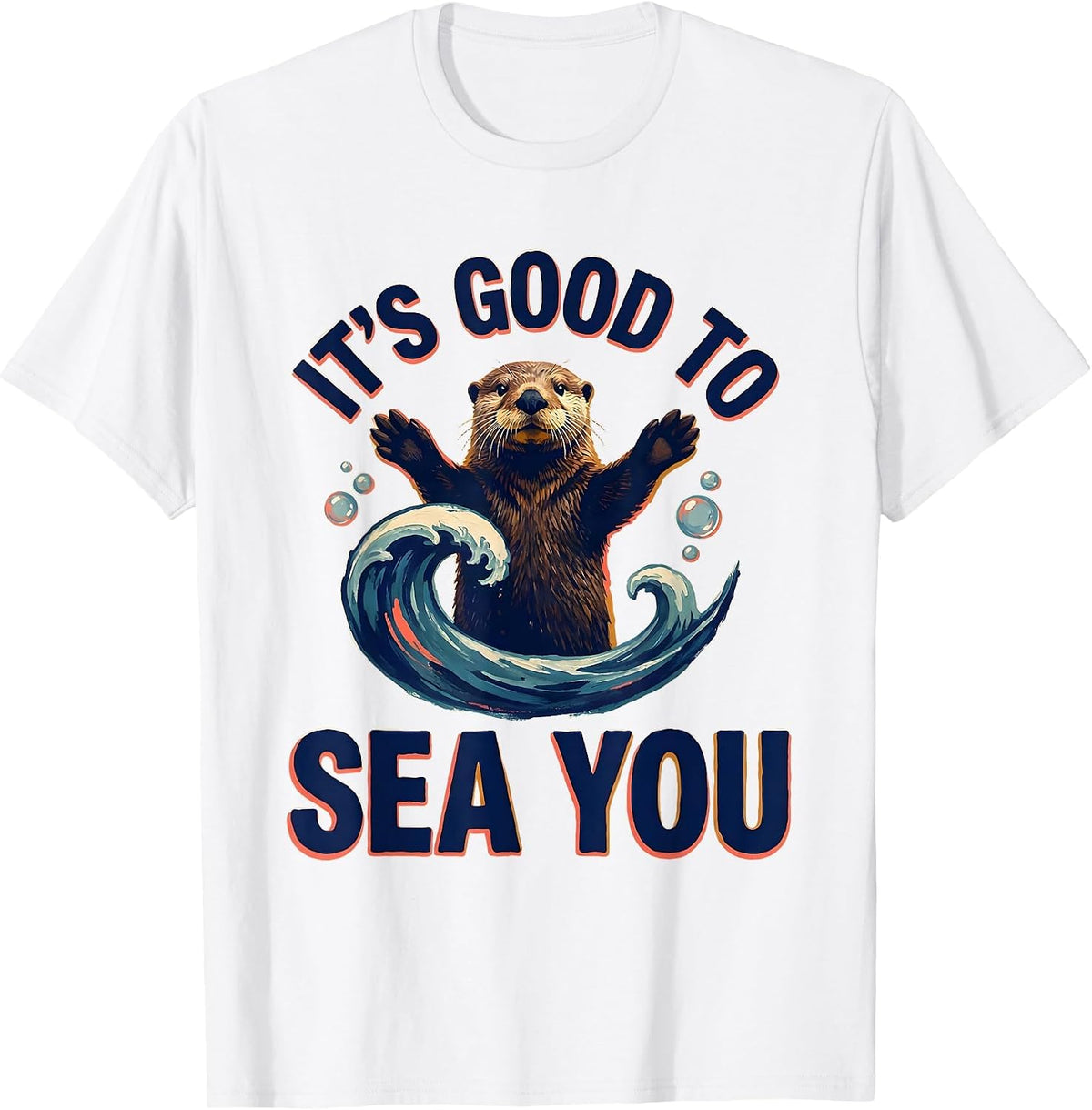 Men's It's Good To Sea You Cute Ocean Teacher Back To School Pun T-Shirt - White