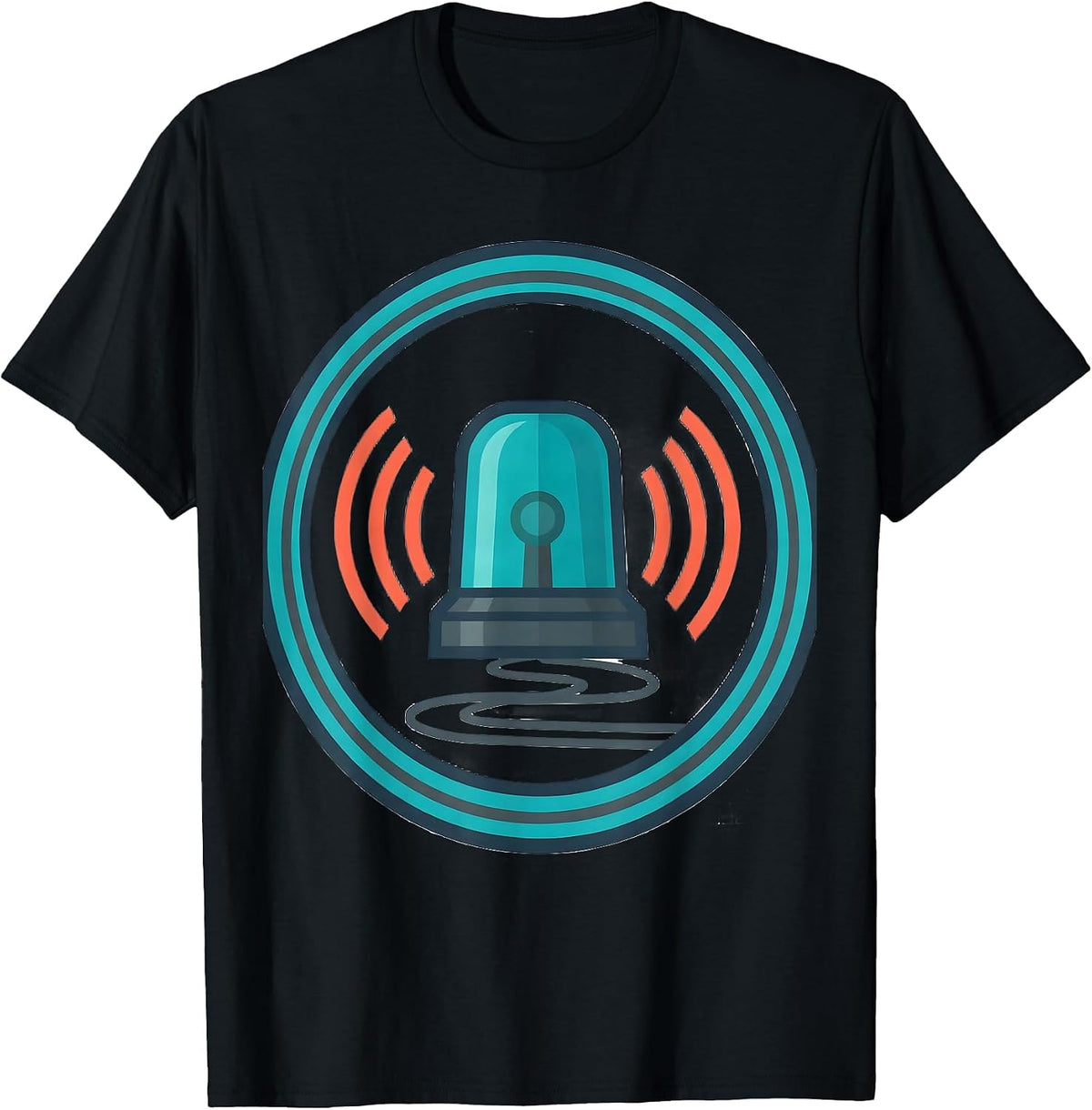 Men's Rotating Beacon EMS Paramedic EMT Humor T-Shirt - Black