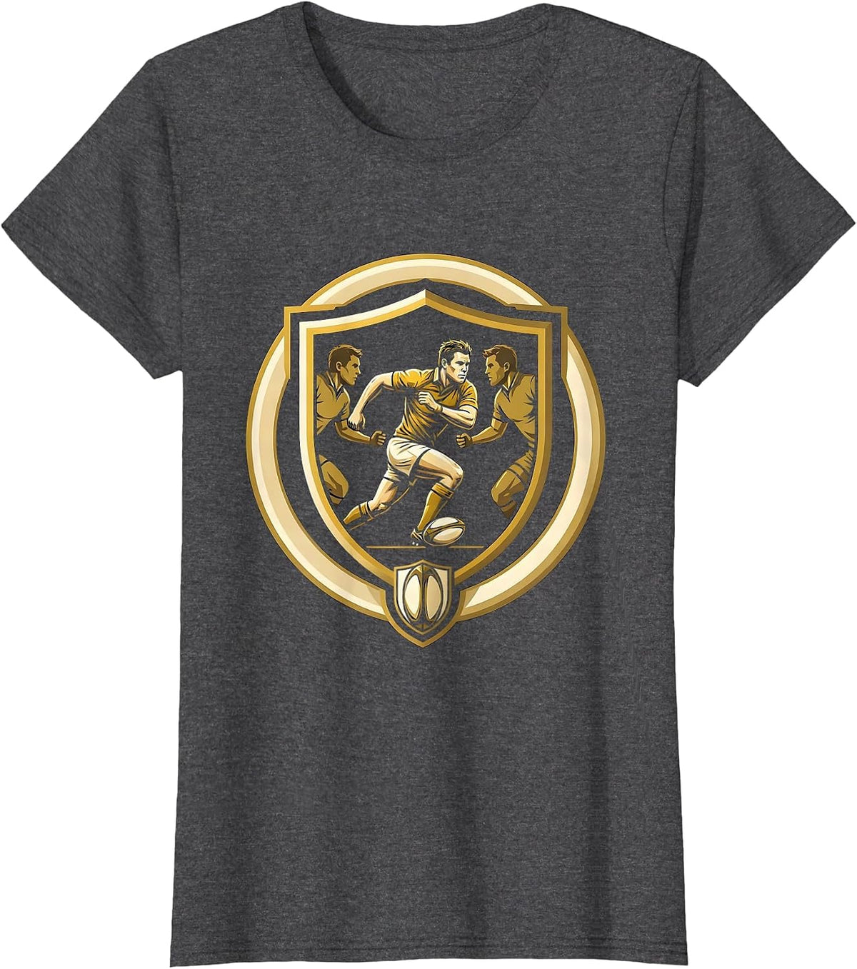 Women's Rugby Breakaway Tackle Graphic Design T-Shirt - Dark Heather Grey
