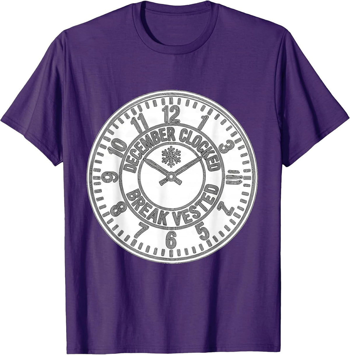 December Clocked Break Vested Funny Teacher Christmas Break T-Shirt - Purple