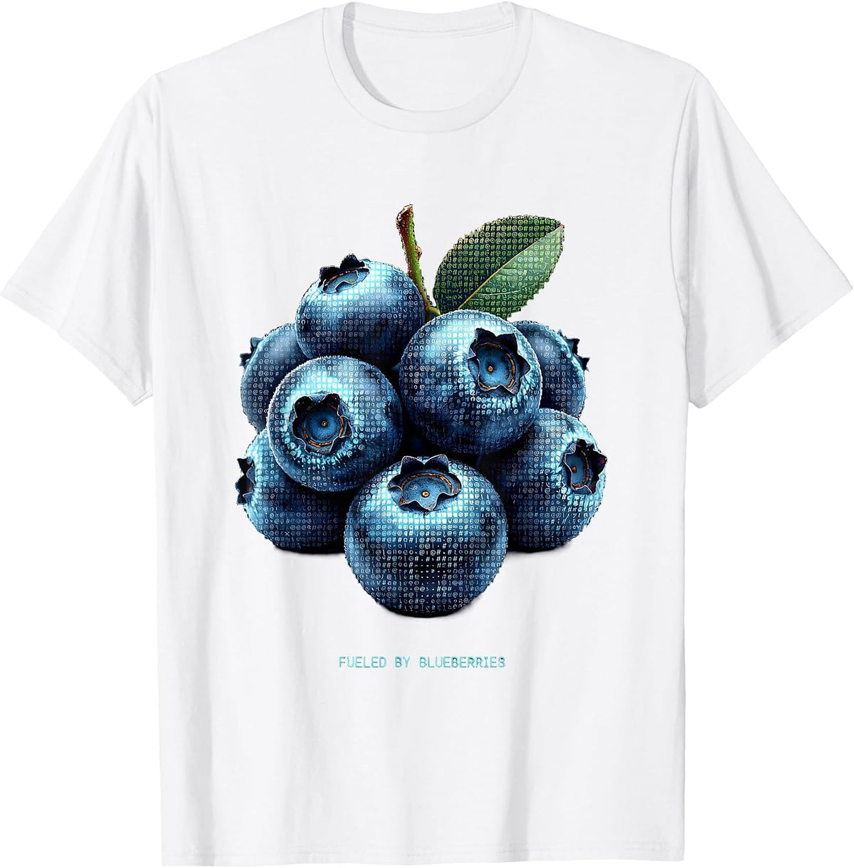 Men's Fueled by Blueberries Fruit Lover Design T-Shirt - White