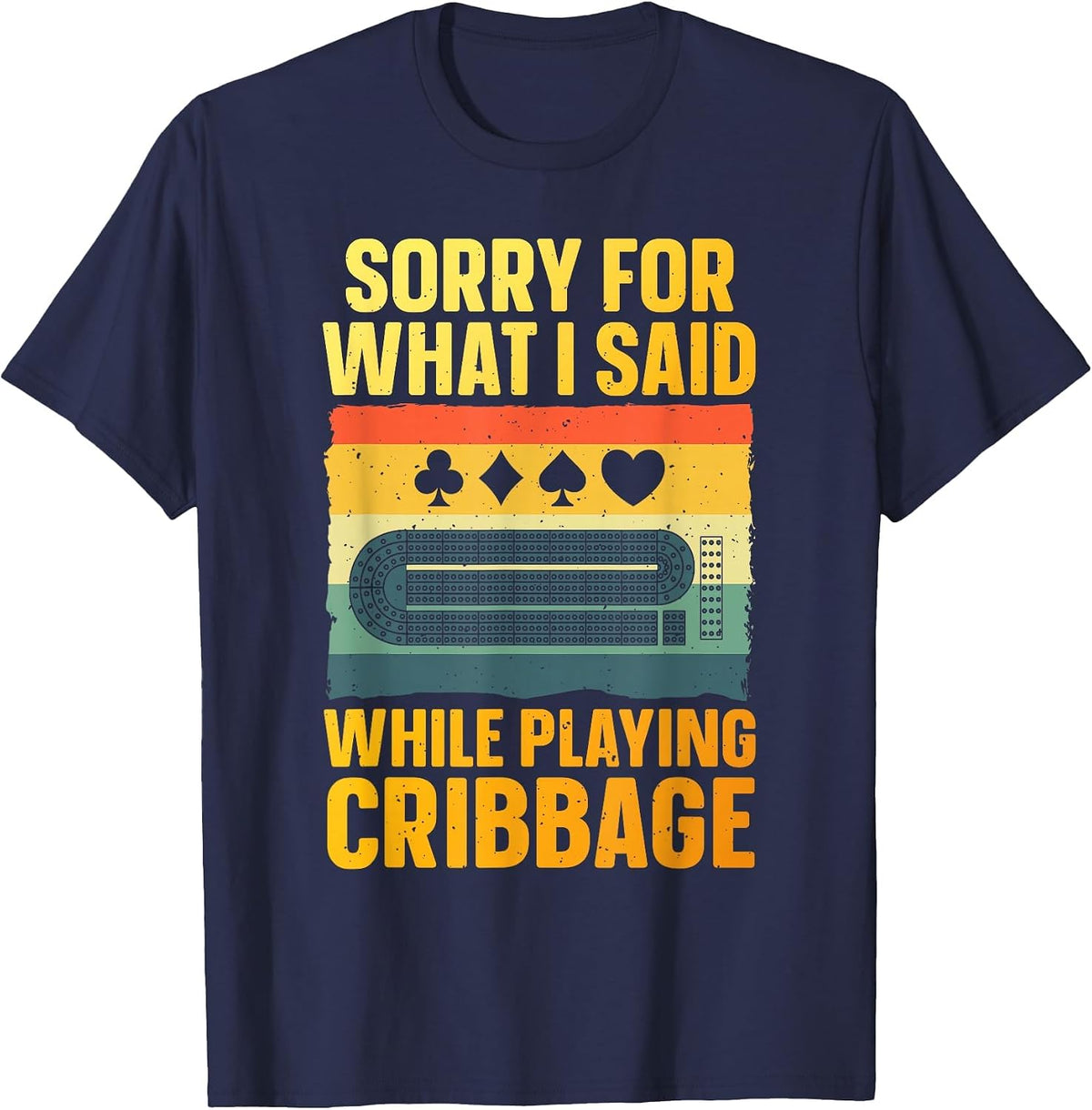 Funny Cribbage Art for Men Women Card Game Cribbage Player T-Shirt - Navy Blue