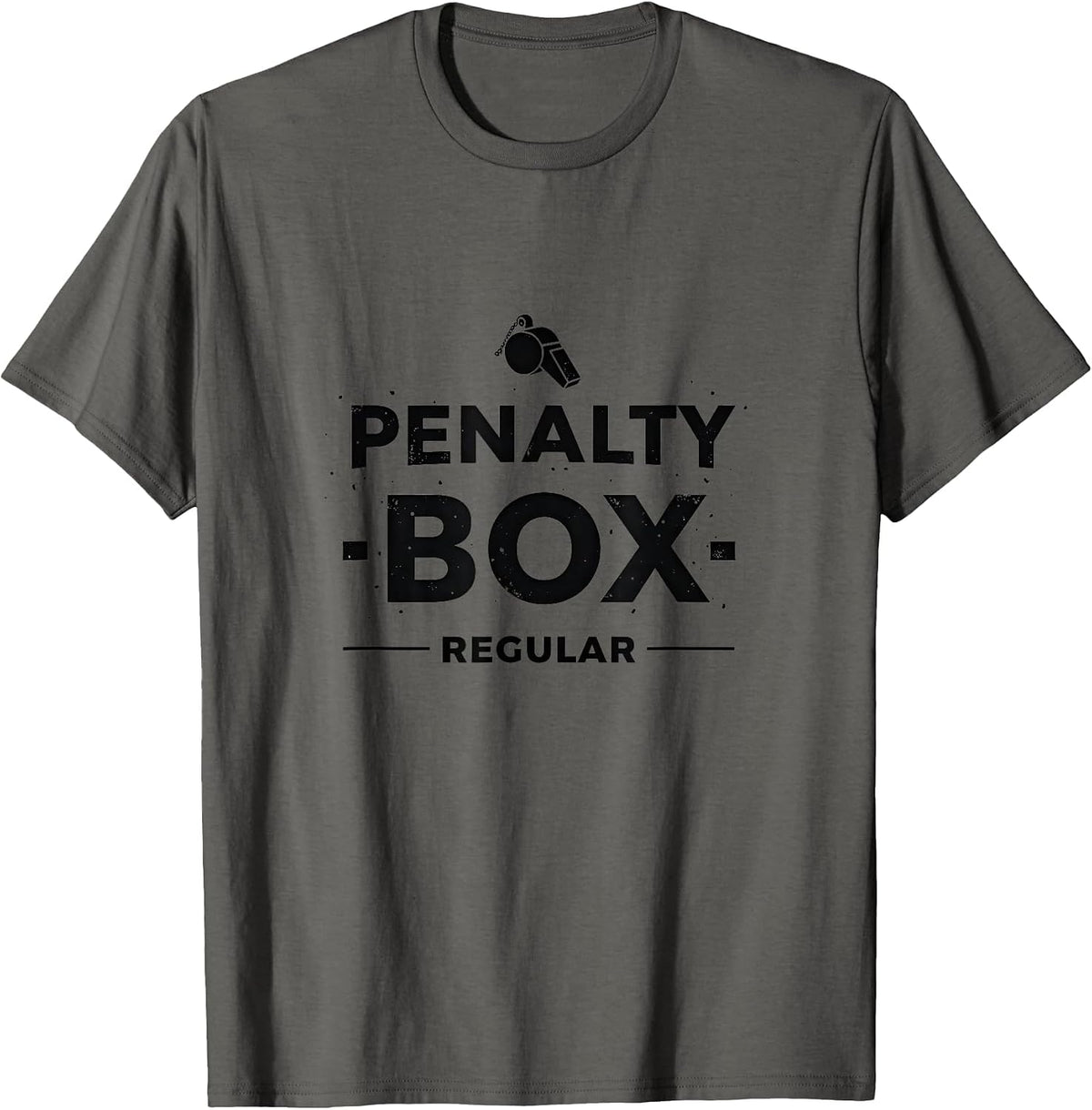 Penalty Box Regular Hockey Referee Design T-Shirt - Asphalt Grey